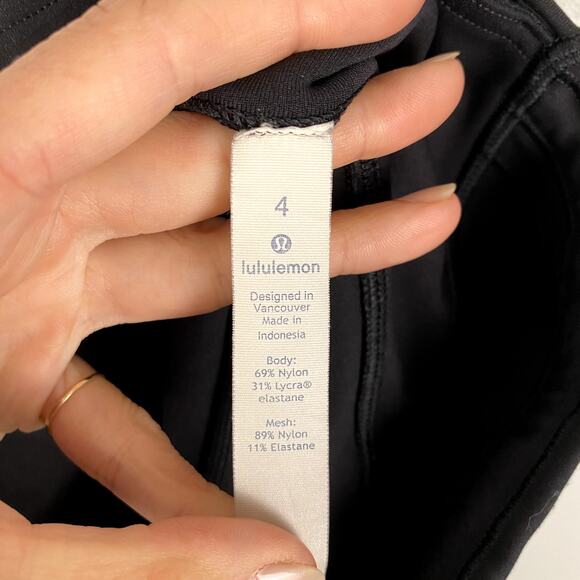 Lululemon Cropped Side Mesh Panel Leggings Black Size 4 - Picture 6 of 9